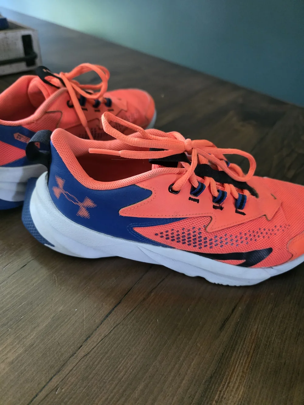 Under Armour Kids' Neon Orange & Navy Lightweight Running Shoes